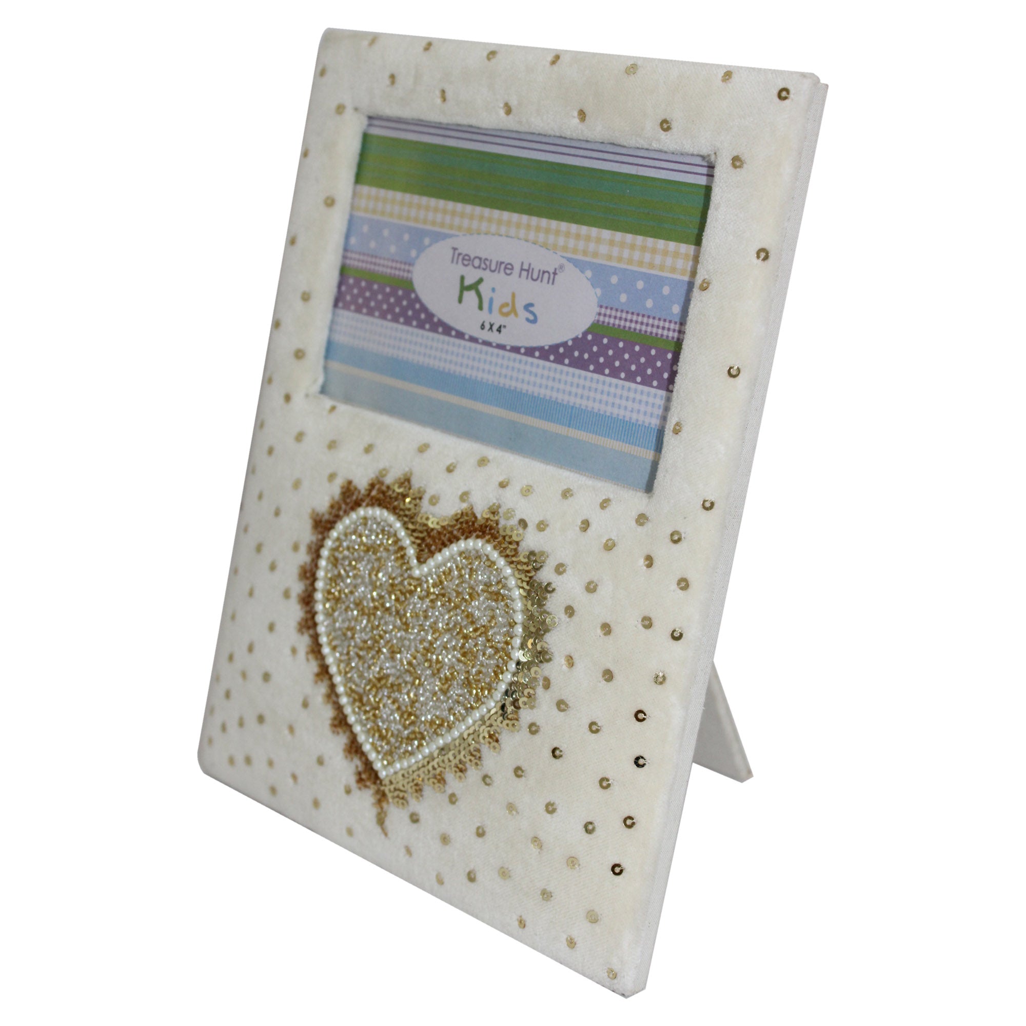 Multicolored Heart Sequin Embroidered Photo-Frame for Kids